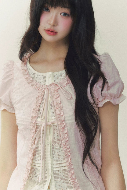 Lace Puff Sleeve Blouse