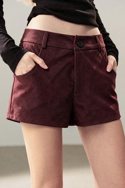 Burgundy Jacket And Shorts Set-Up