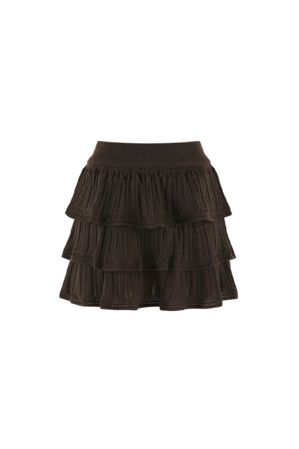 Miu-Style Knit Top and Tiered Skirt Set-Up
