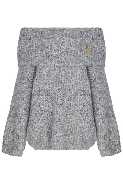 One-Shoulder Wool Knit Top and Pants Set-Up