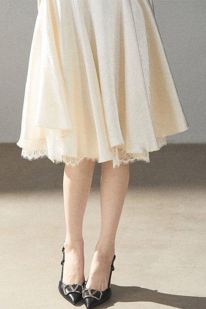 French Lace Satin Camisole Dress
