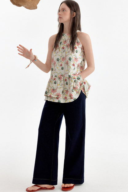 Pantalones vaqueros minimalistas de cintura alta