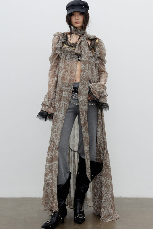 Classic Romantic Print Chiffon Dress