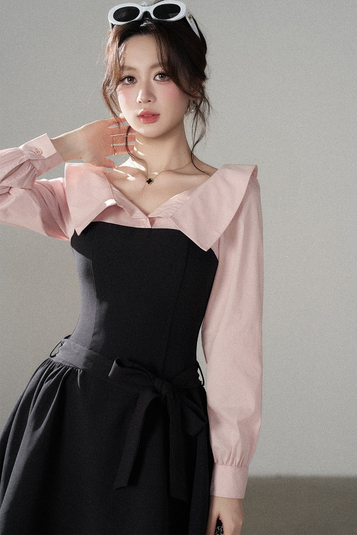 Black Flared Shirt Dress