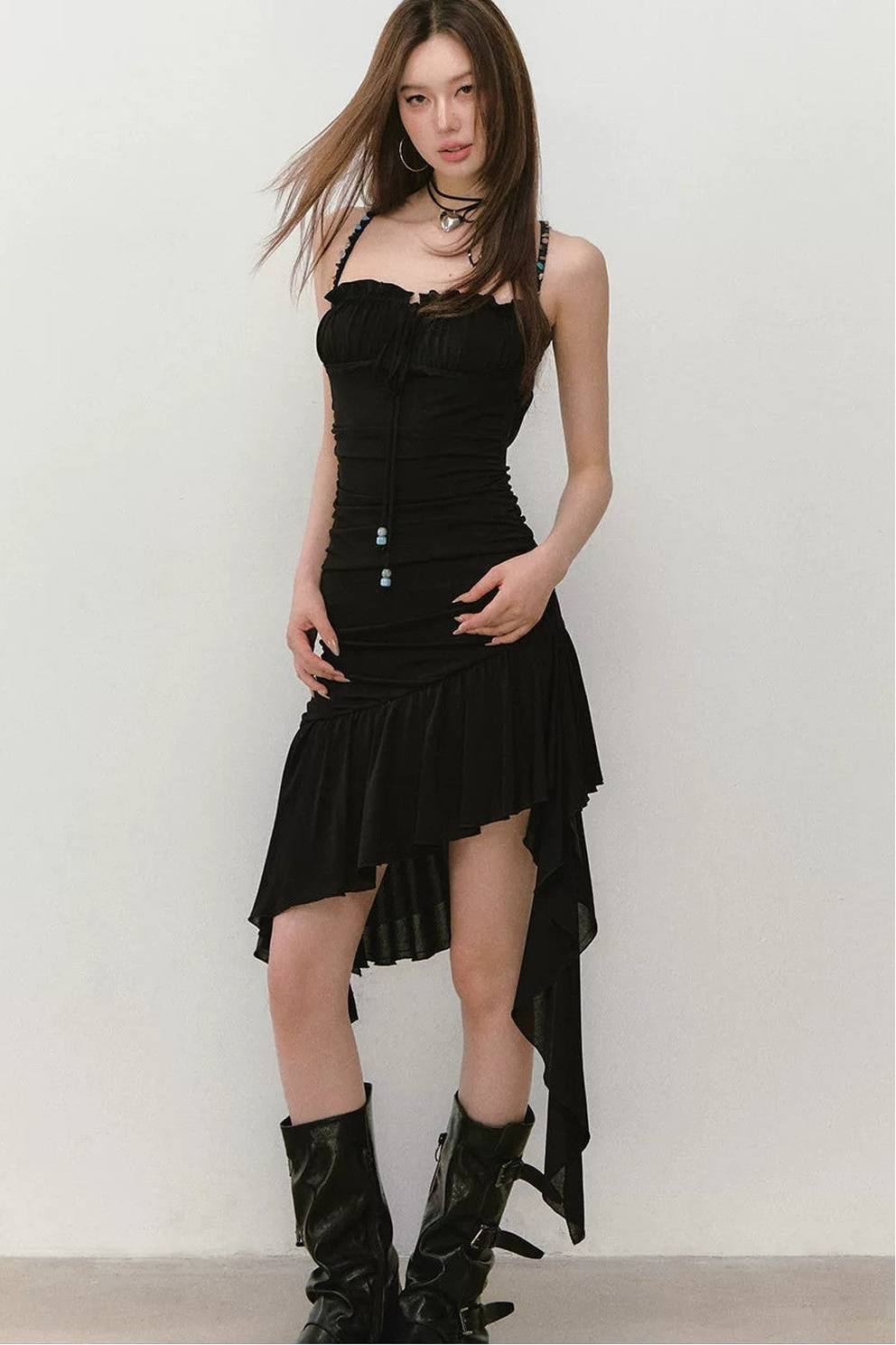 Heavy Beaded Mesh Dress