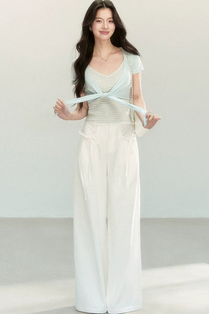 Striped Tencel Knit Camisole Set