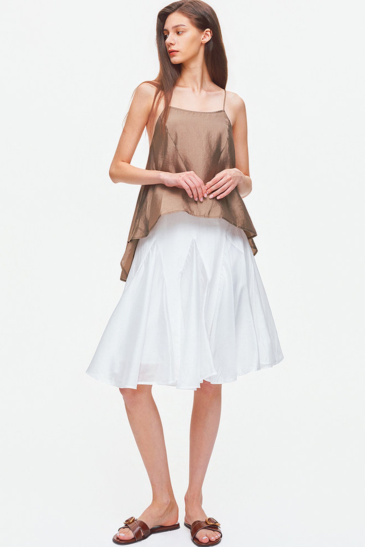 Asymmetrical Satin Camisole Top