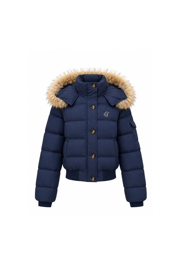 Fur Collar Down Jacket and Pants Set-Up