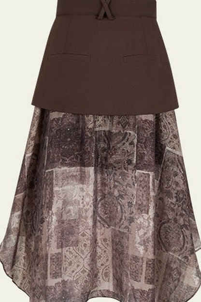 Tencel Detachable Panel A-Line Skirt