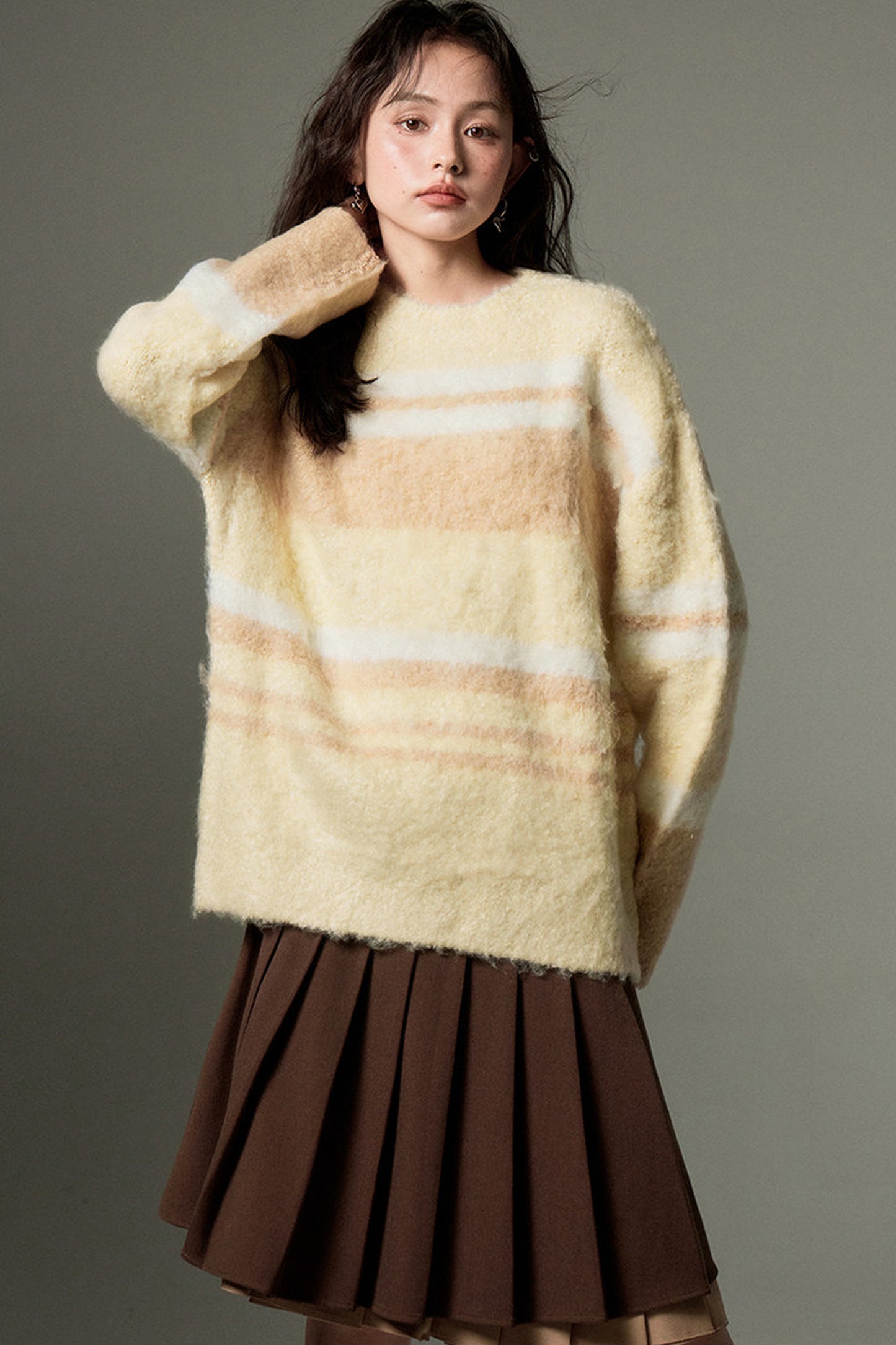 Color-Block Striped Sweater
