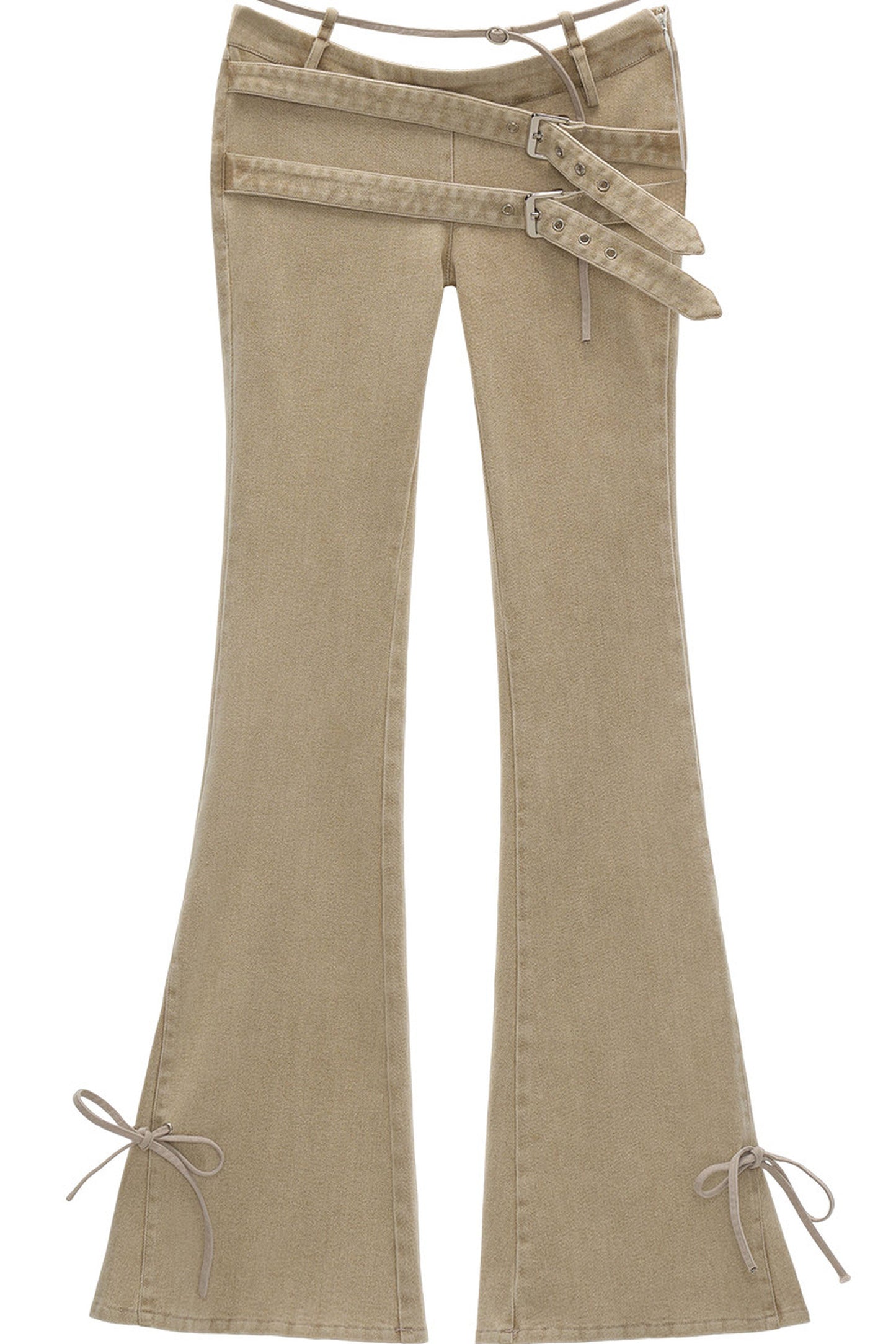 Retro Multi-Belt Flared Jeans