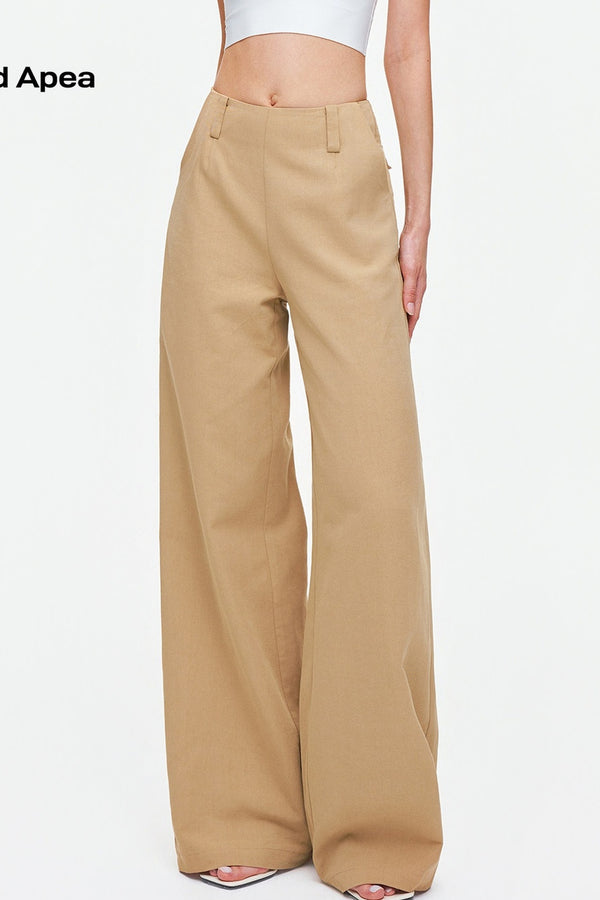 Tencel Linen Cotton Wide-Leg Trousers