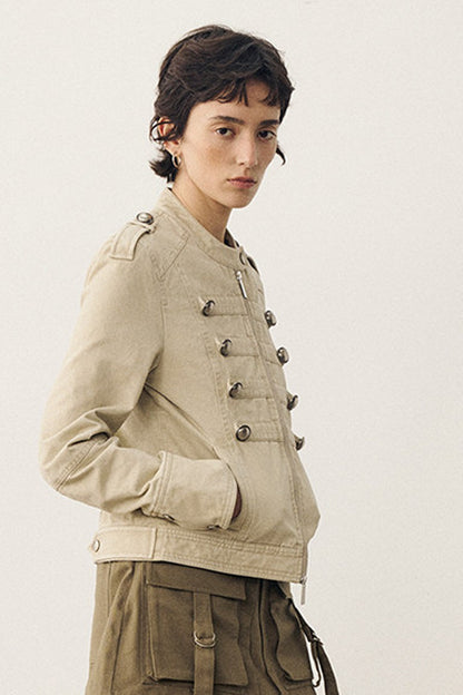 Retro Washed Double-Breasted Jacket