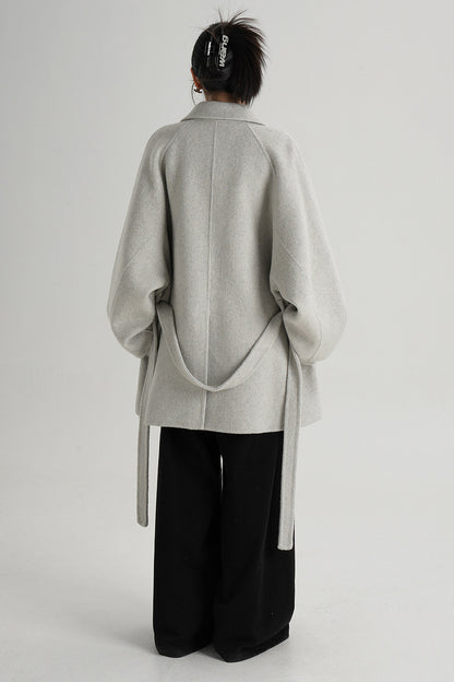 Mid-Length Armor Collar Wool Coat
