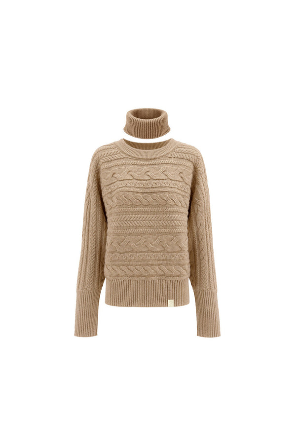 Turtleneck Knit Sweater and Long Skirt Set-Up