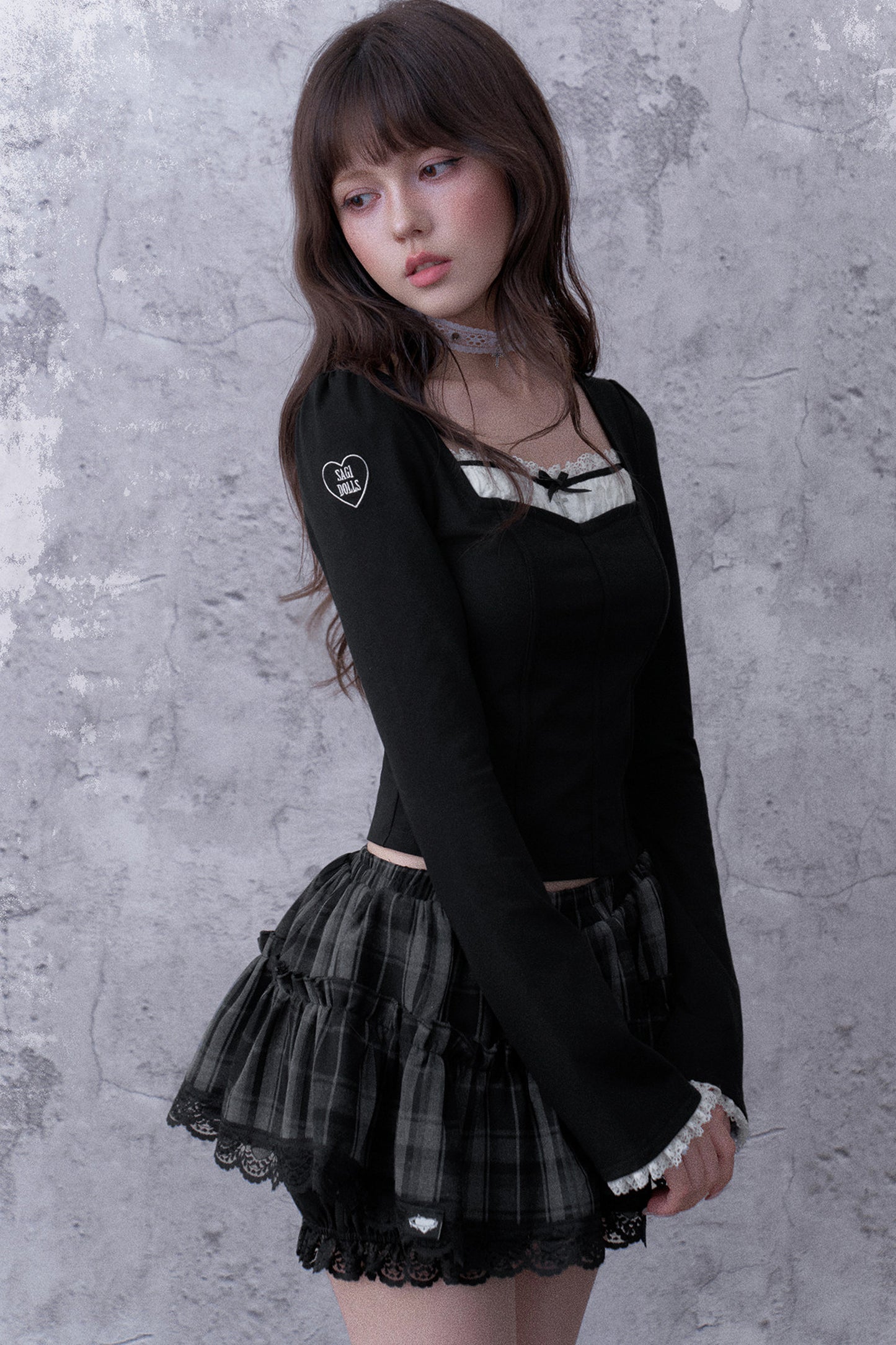 Black Faux Fishbone Slim-Fit T-Shirt