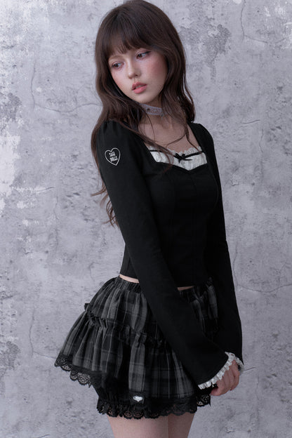 Black Faux Fishbone Slim-Fit T-Shirt