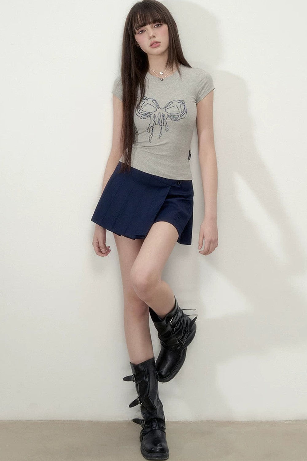 Rhinestone Bowknot T-Shirt