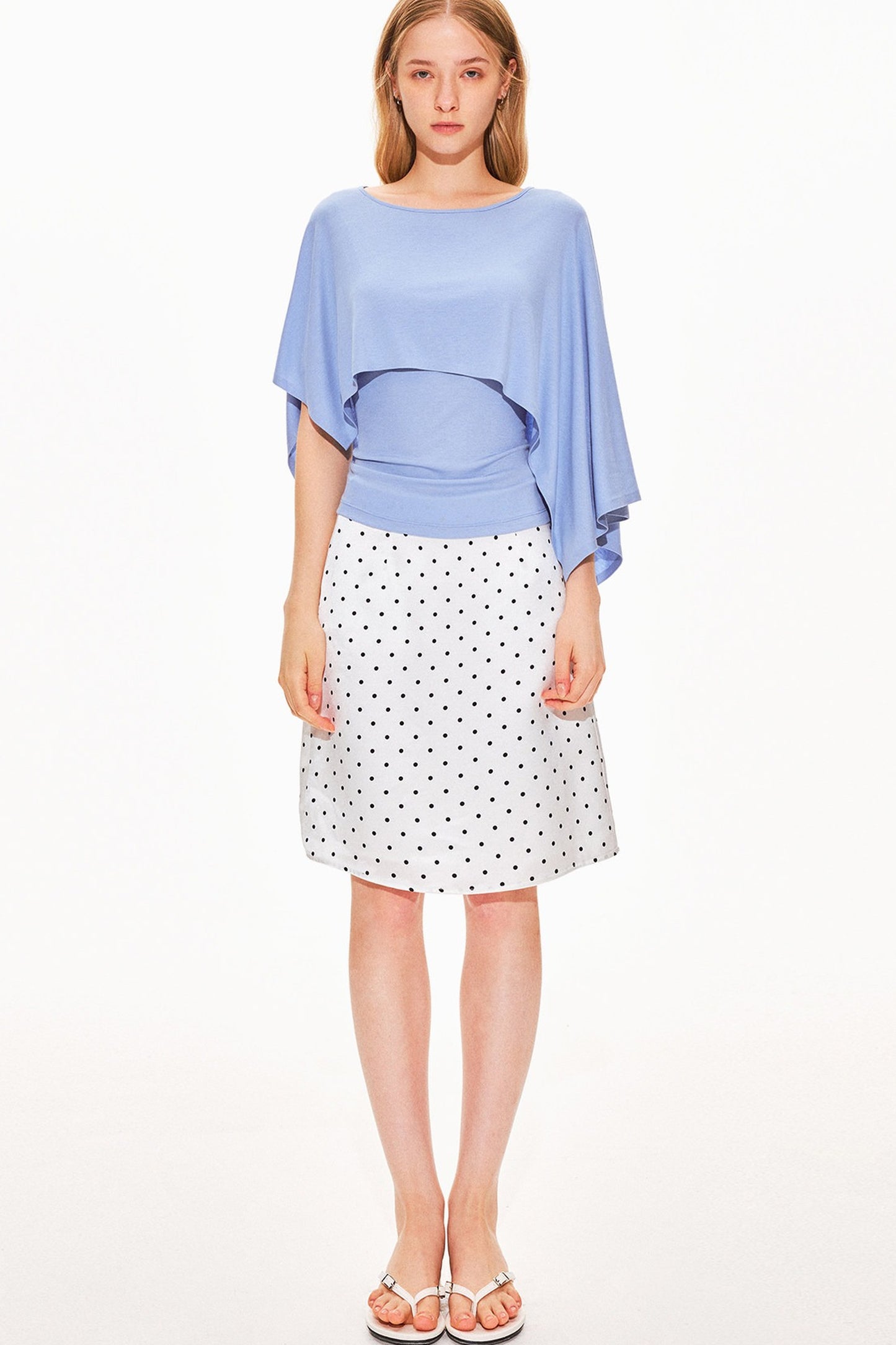 Acetat-Satinrock mit Polka-Dots