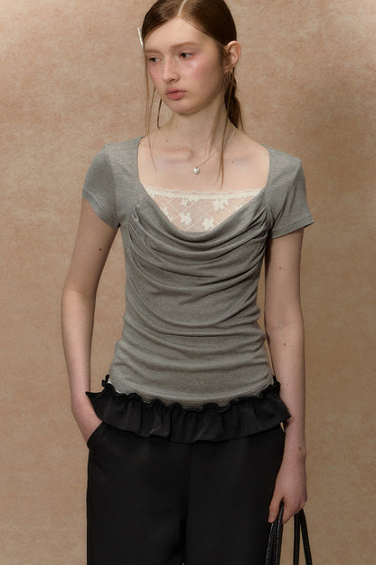 Hyacinth Flutter Collar Top