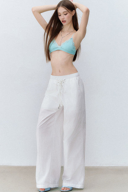 Drawstring Straight-Leg Pants
