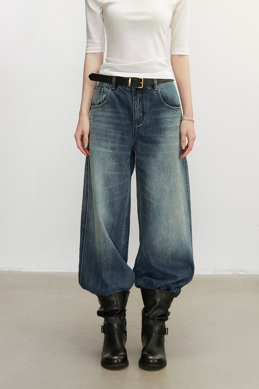 Vintage Washed Denim Pants