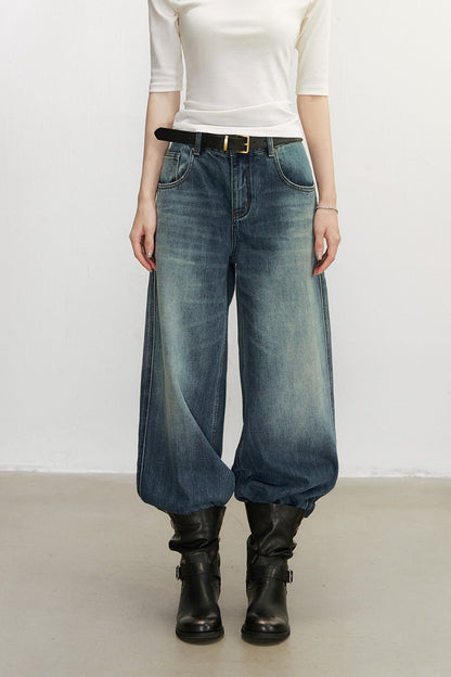 Vintage Washed Denim Pants