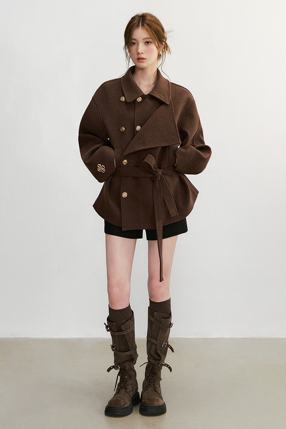 Double-Breasted Wool Blend Jacket