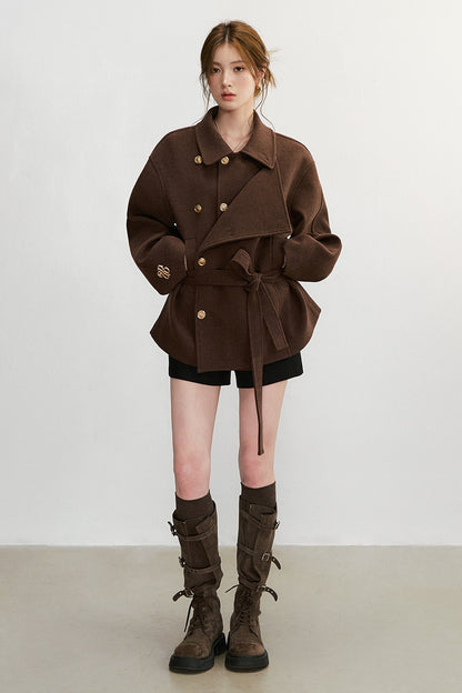 Double-Breasted Wool Blend Jacket