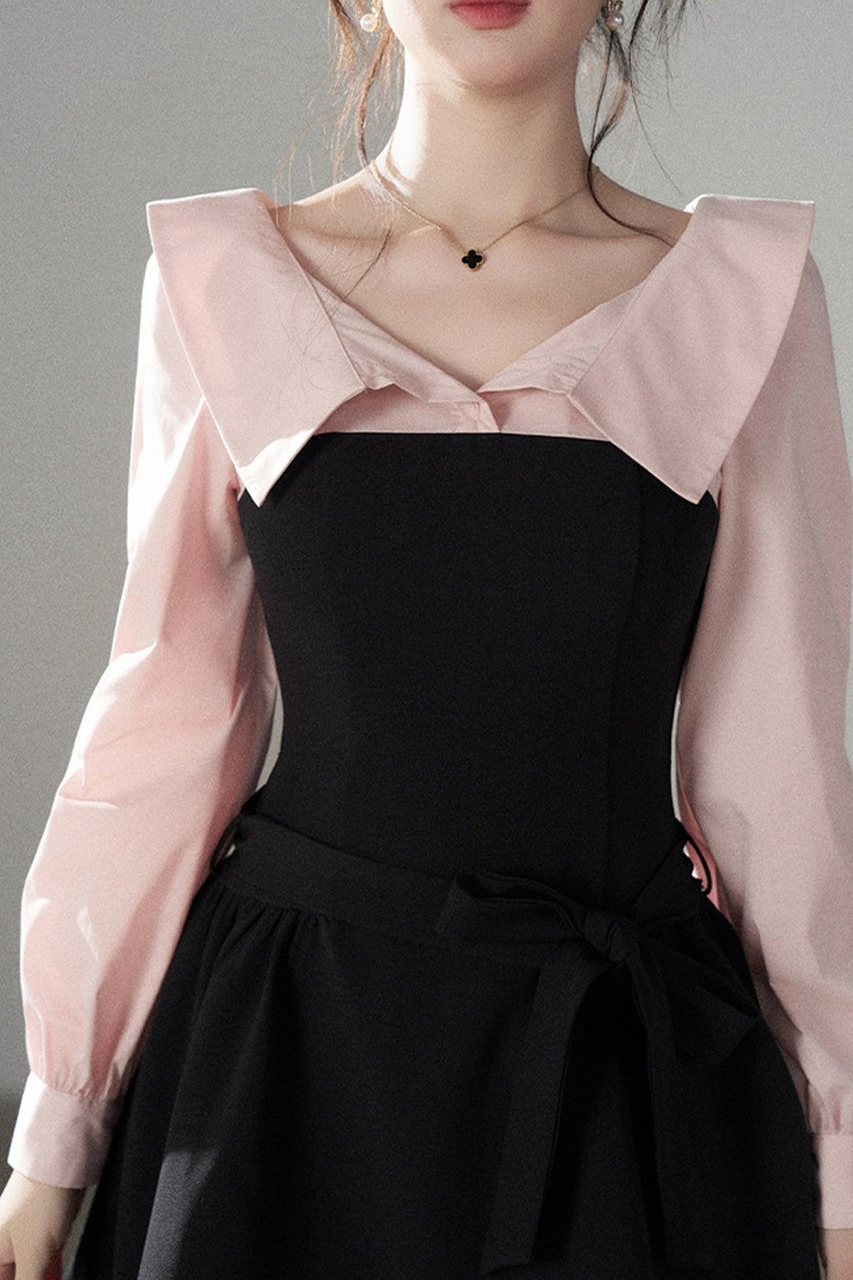 Black Flared Shirt Dress