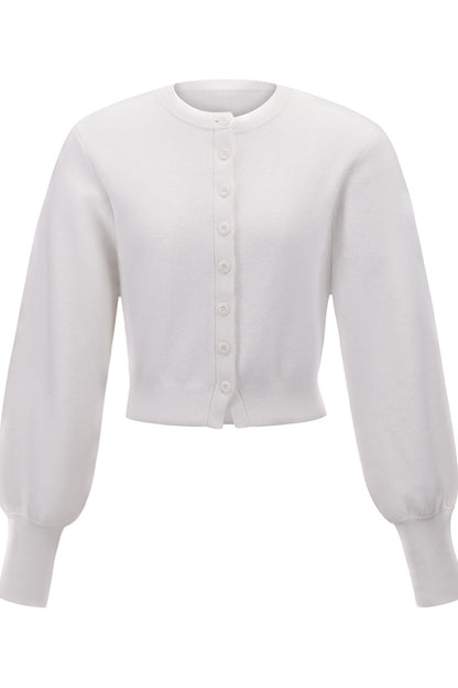 Pure Wool Round Neck Cardigan