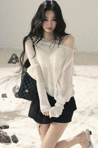 Conjunto de Top Hazy Mist Sin Hombros