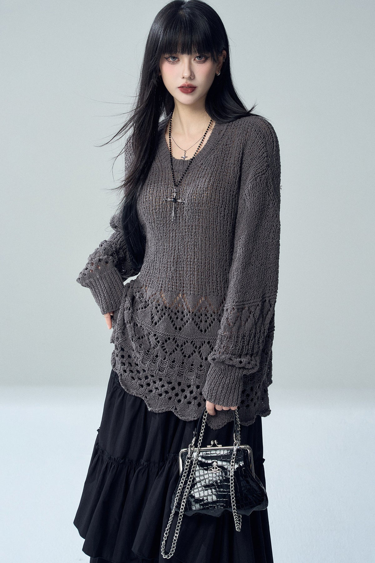 Hollow Knit Cover-Up Sweater