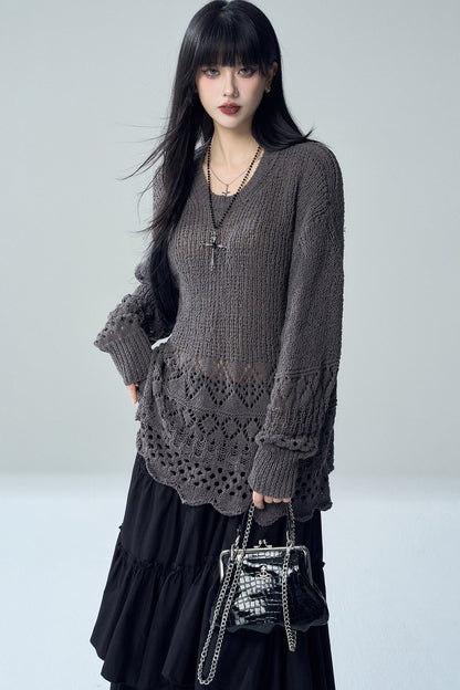 Hollow Knit Cover-Up Sweater