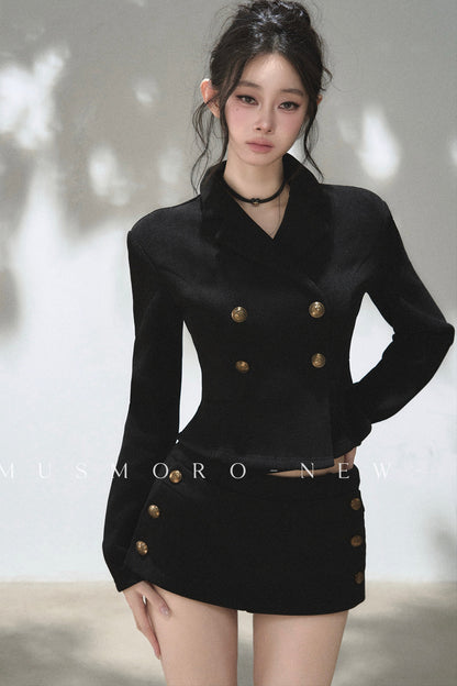 Corduroy Jacket and Skirt Set