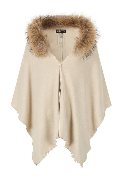 Raccoon Fur Collar Cape