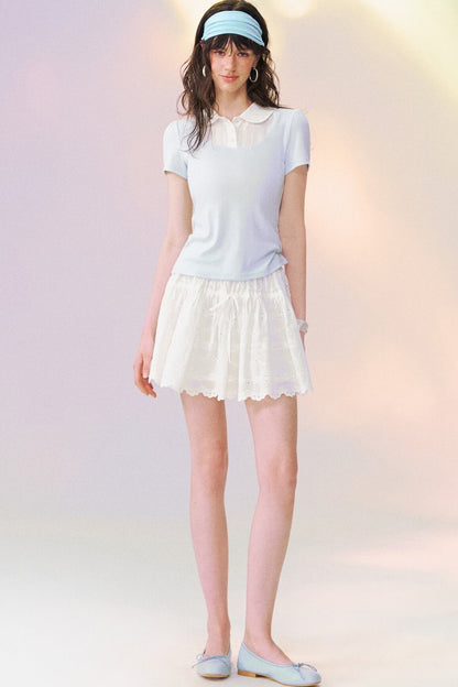 Layered-Look Doll Collar Blouse