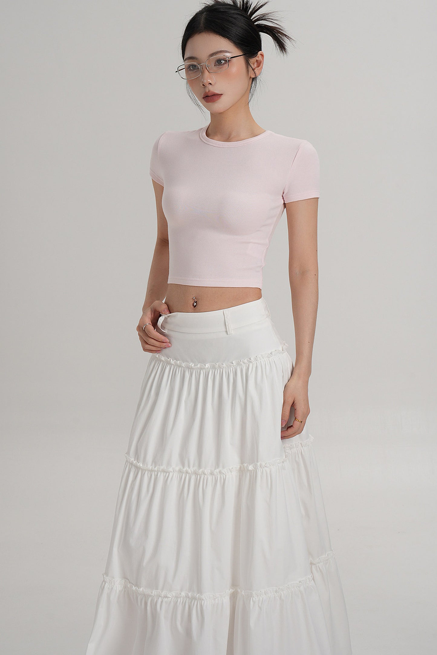 Elegant High-Waisted Crop Top