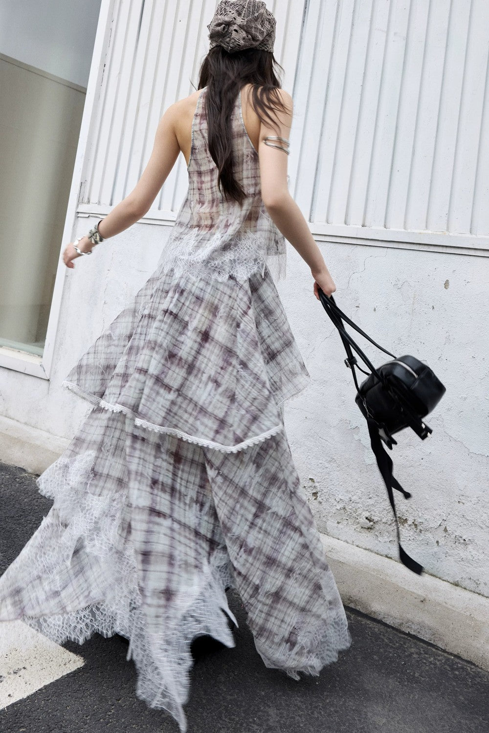 Bohemian Lace Plaid Two-Piece Set