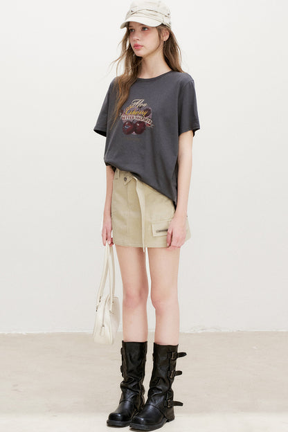 Retro Cherry Distressed Top