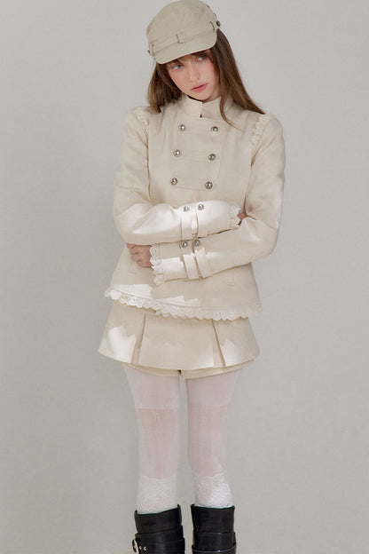 Double-Breasted Stand Collar Jacket