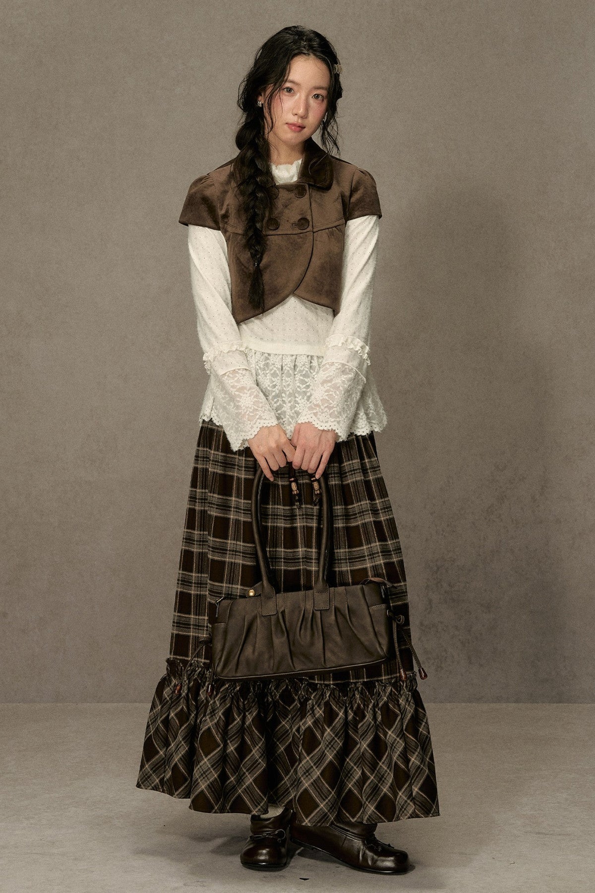 Gilet vintage croisé à revers