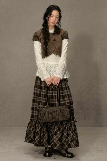 Gilet vintage croisé à revers