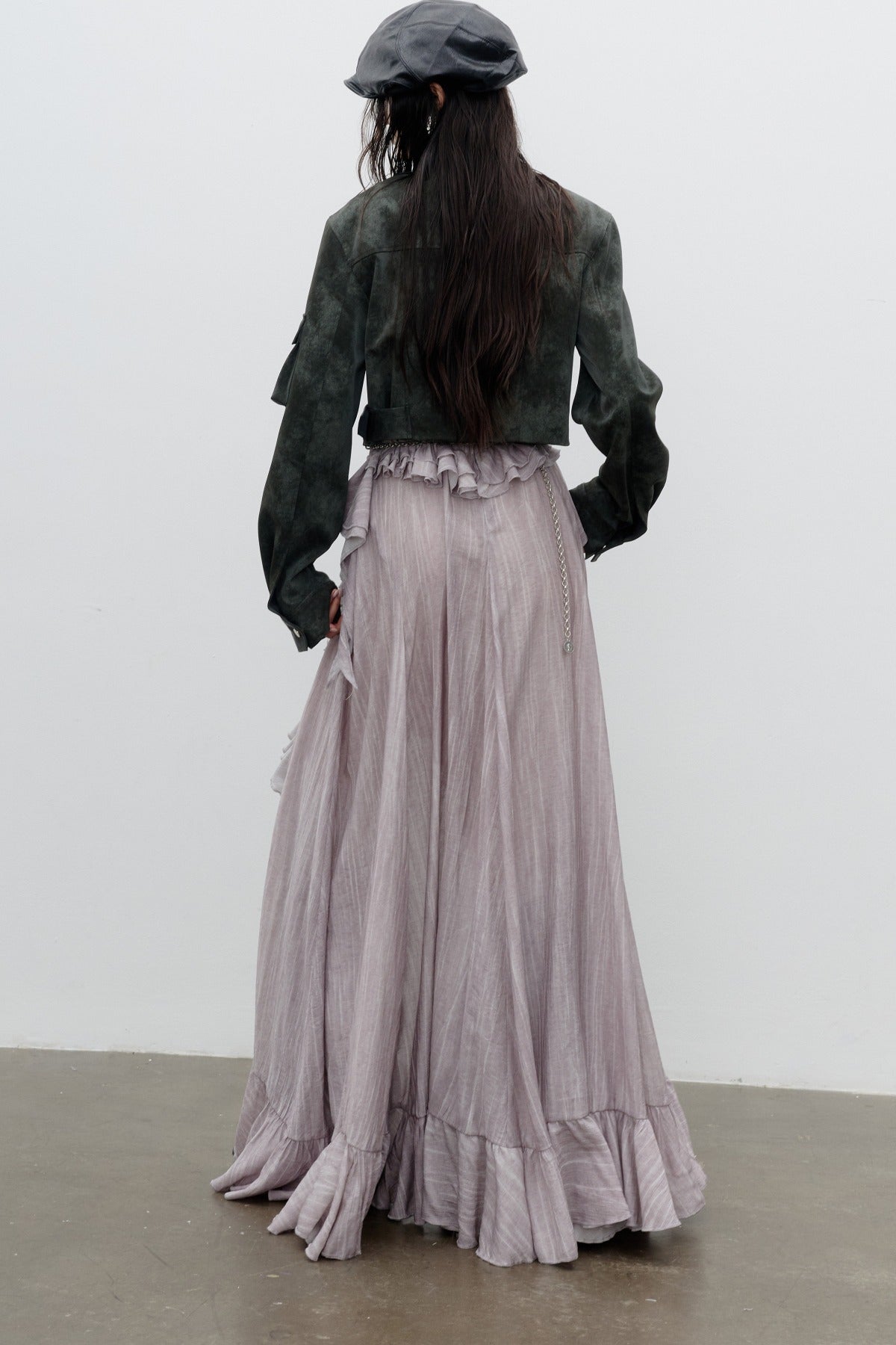 Color-Washed PU Biker Jacket