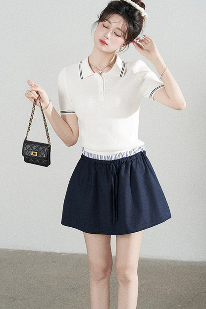 Preppy Style Top and Skirt Set-Up