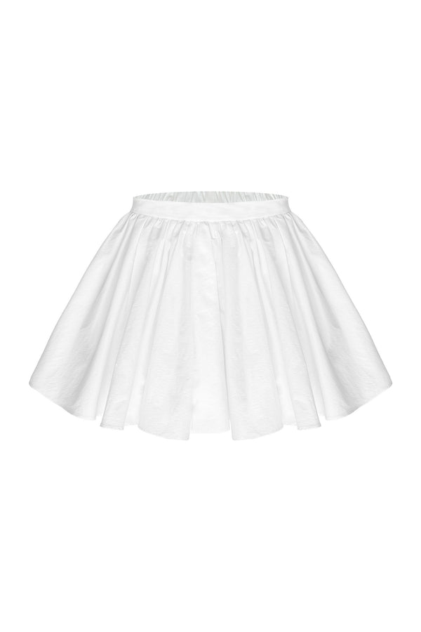 Polka Dot Knitted Cardigan and White Skirt Set-Up