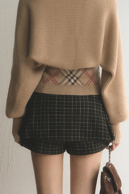 Retro Knitted Tube Top Short Cover-up and Pants Set-Up