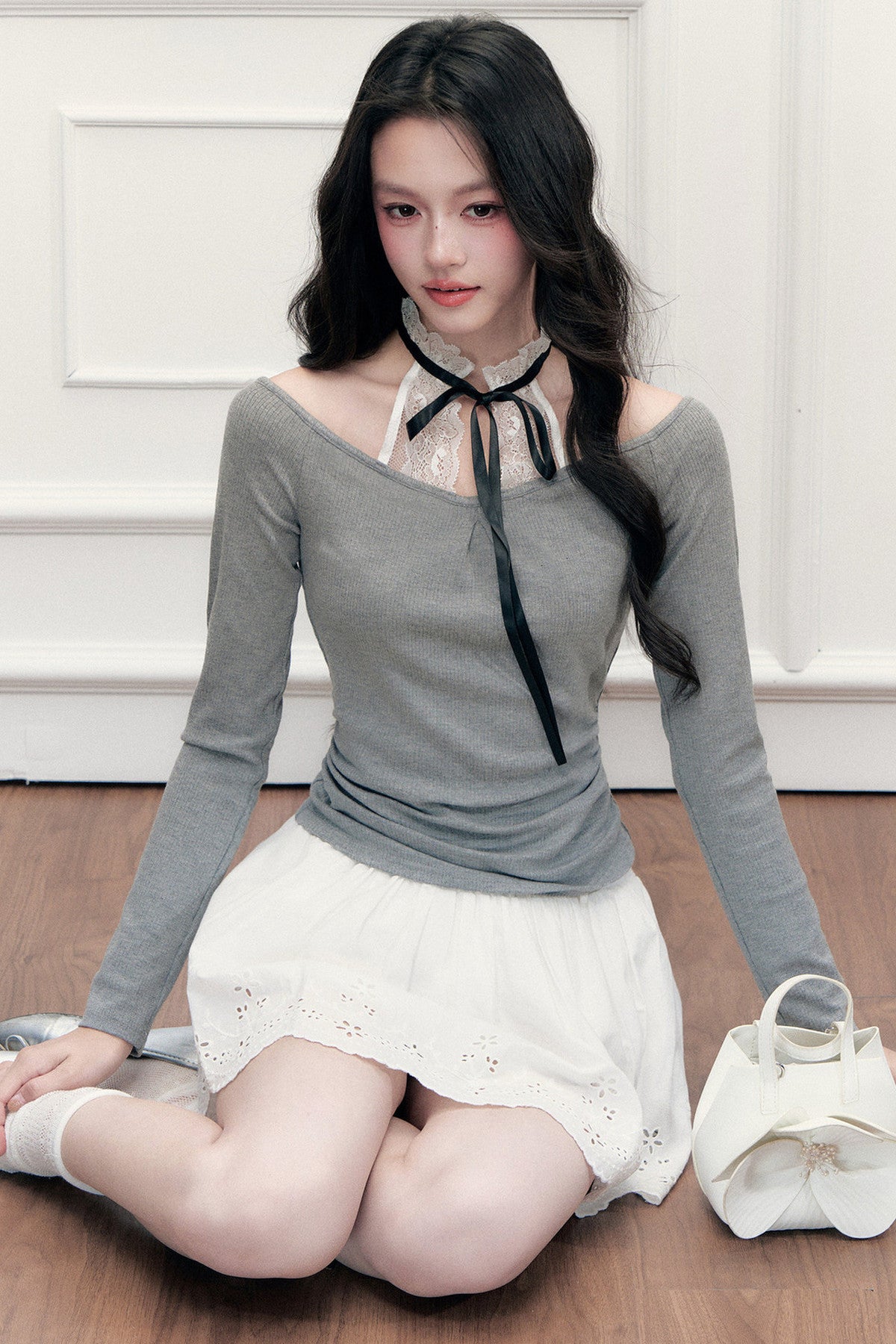 Lace Halter Layered-Look Top