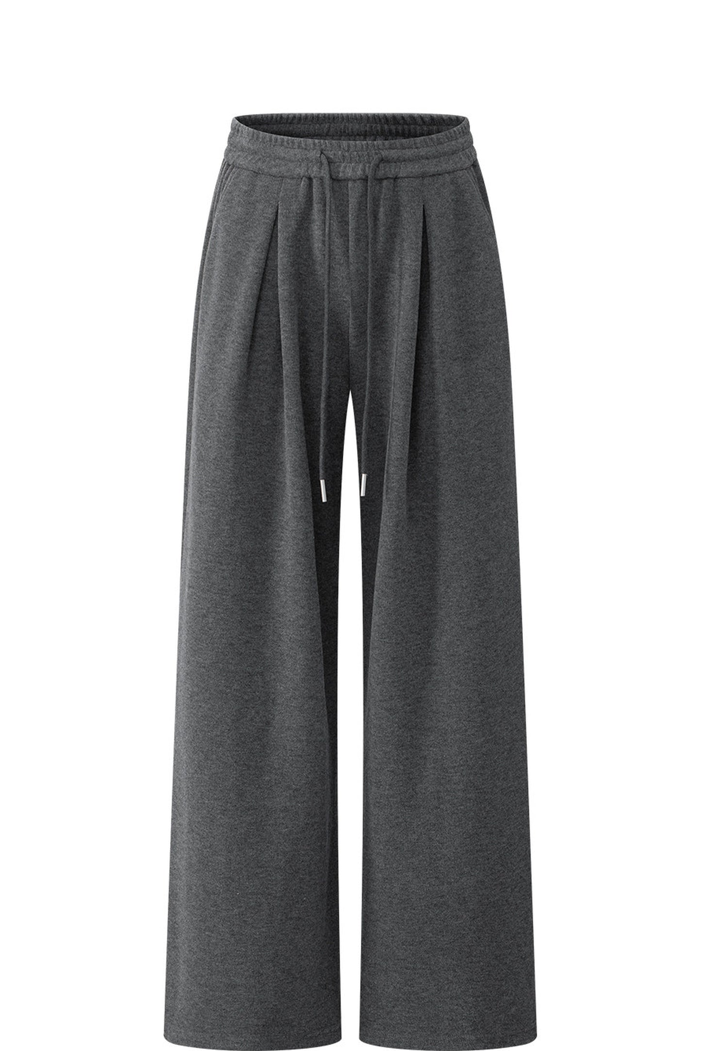 V-Neck Sweatshirt and Wide-Leg Pants Set-Up