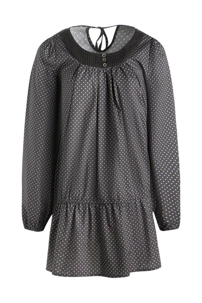 Retro Star Long-Sleeved Shirt Dress